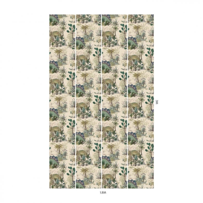 1-WA-DIN-DI-ECR-XXX - Dinosauria Wallpaper - Ecru - House of Hackney