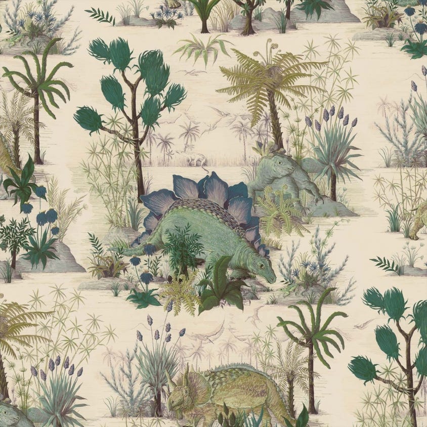 1-WA-DIN-DI-ECR-XXX - Dinosauria Wallpaper - Ecru - House of Hackney