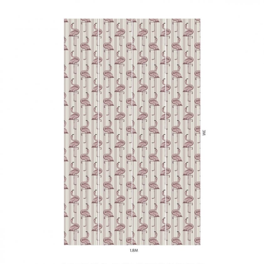 1-WA-FLA-DI-MPK-XXX - Flamboyance Wallpaper - Off-White & Macaroon-Pink - House of Hackney