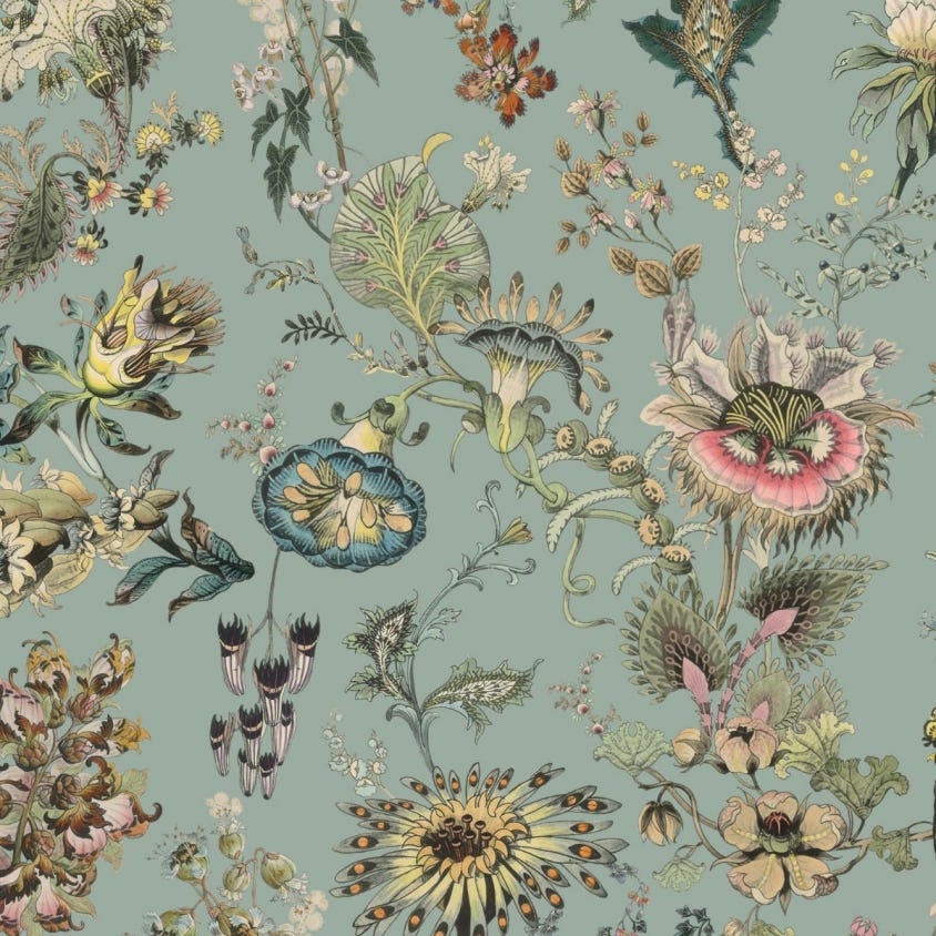 1-WA-FLF-DI-BLU-XXX - Flora Fantasia Wallpaper - Sky -Blue - House of Hackney