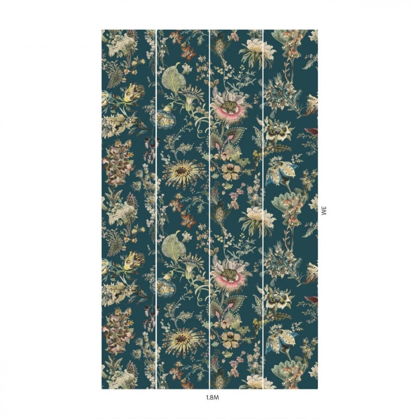 1-WA-FLF-DI-CER-XXX - Flora Fantasia Wallpaper - Cerulean - House of Hackney