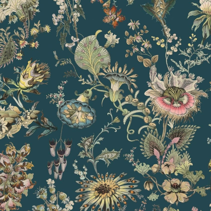 1-WA-FLF-DI-CER-XXX - Flora Fantasia Wallpaper - Cerulean - House of Hackney