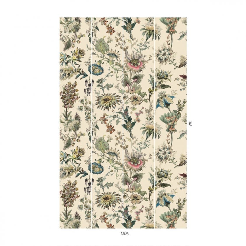 1-WA-FLF-DI-ECR-XXX - Flora Fantasia Wallpaper - Ecru - House of Hackney