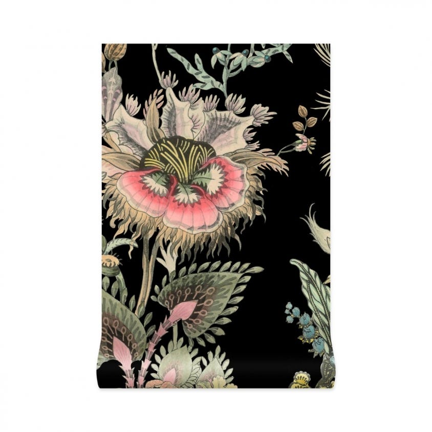 1-WA-FLF-DI-NOI-XXX - Flora Fantasia Wallpaper - Noir - House of Hackney