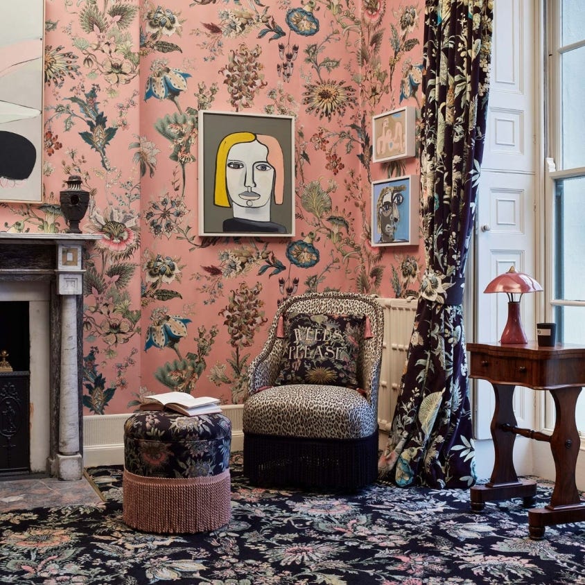 1-WA-FLF-DI-PNK-XXX - Flora Fantasia Wallpaper - Bisque-Pink - House of Hackney