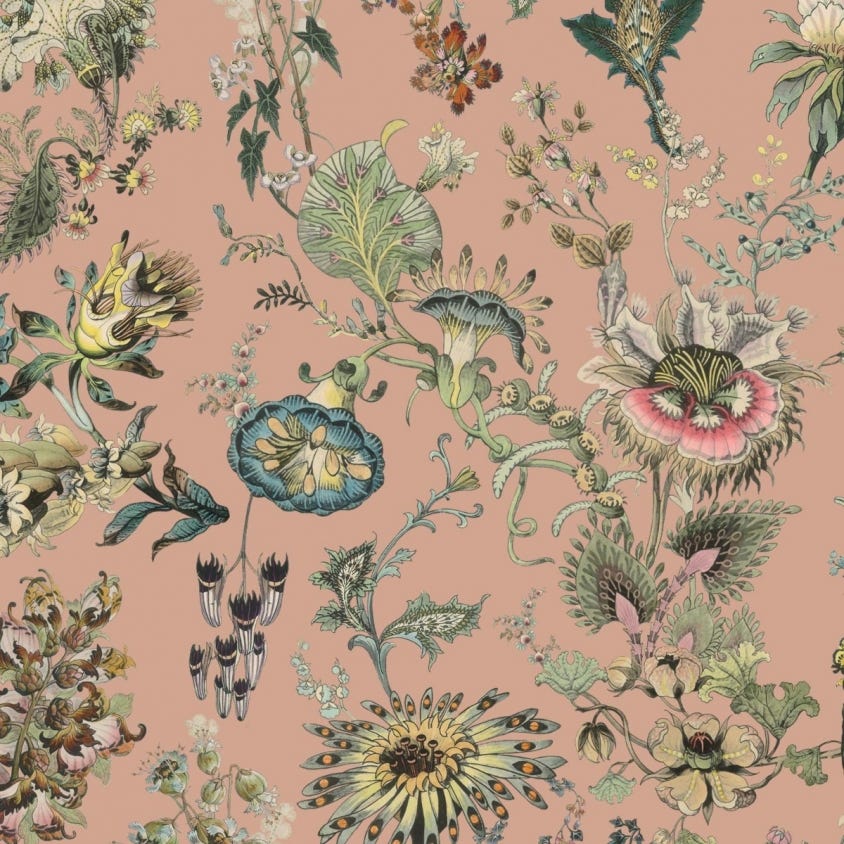 1-WA-FLF-DI-PNK-XXX - Flora Fantasia Wallpaper - Bisque-Pink - House of Hackney