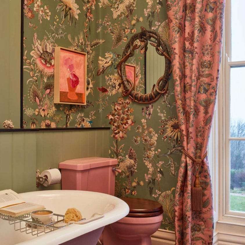 1-WA-FLF-DI-VER-XXX - Flora Fantasia Wallpaper - Verdigris - House of Hackney