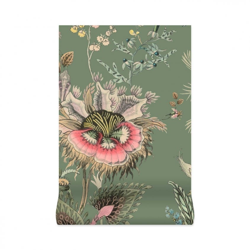 1-WA-FLF-DI-VER-XXX - Flora Fantasia Wallpaper - Verdigris - House of Hackney