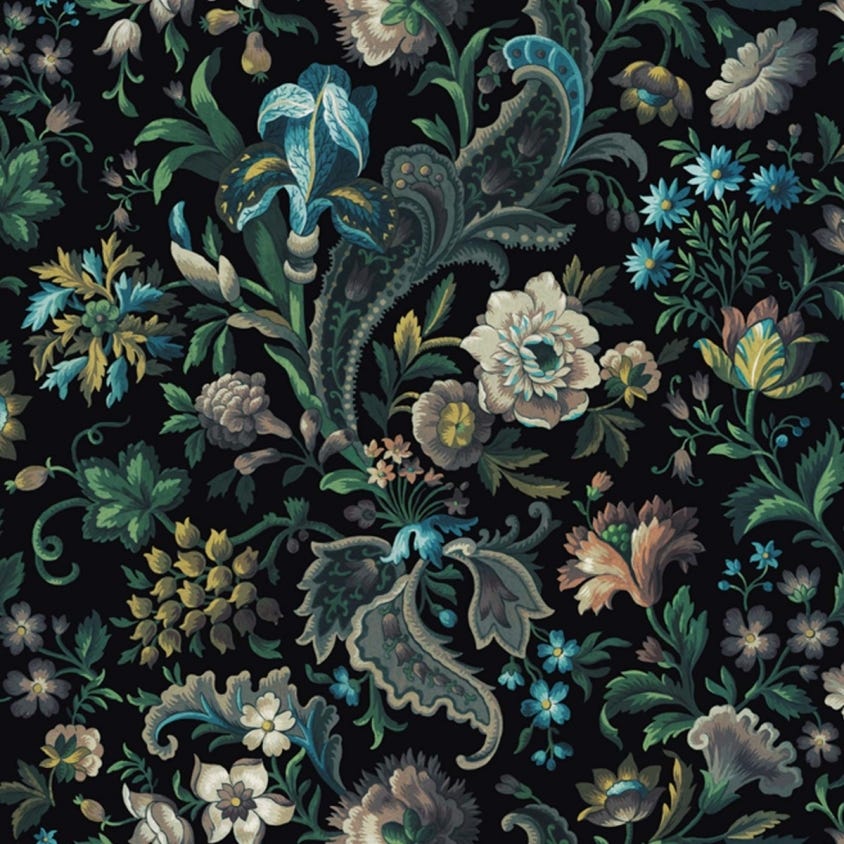 1-WA-FLO-DI-ONX-XXX - Florika Wallpaper - Onyx - House of Hackney