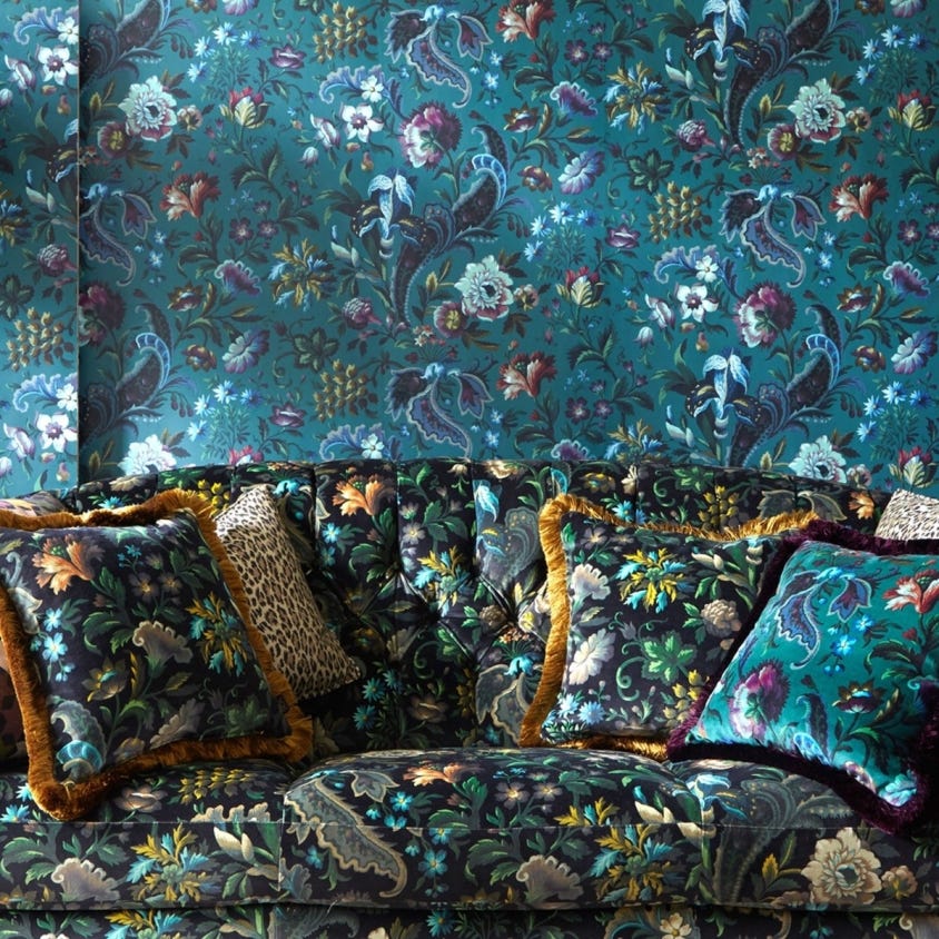 1-WA-FLO-DI-PET-XXX - Florika Wallpaper - Petrol - House of Hackney