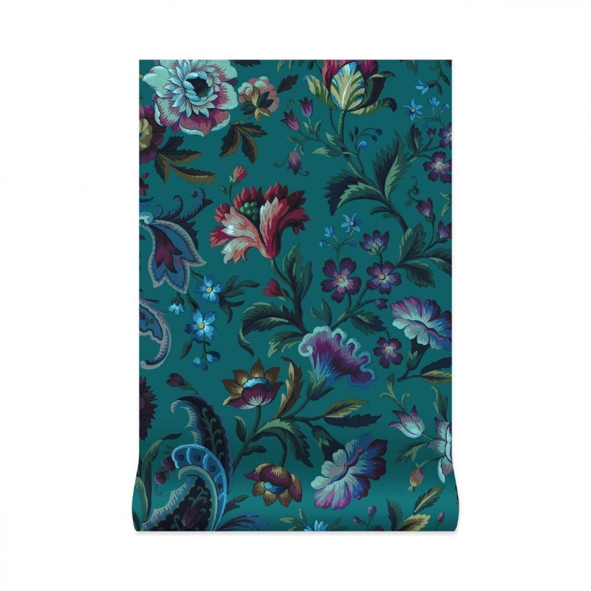 1-WA-FLO-DI-PET-XXX - Florika Wallpaper - Petrol - House of Hackney