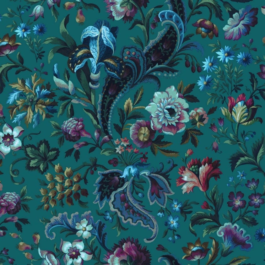 1-WA-FLO-DI-PET-XXX - Florika Wallpaper - Petrol - House of Hackney