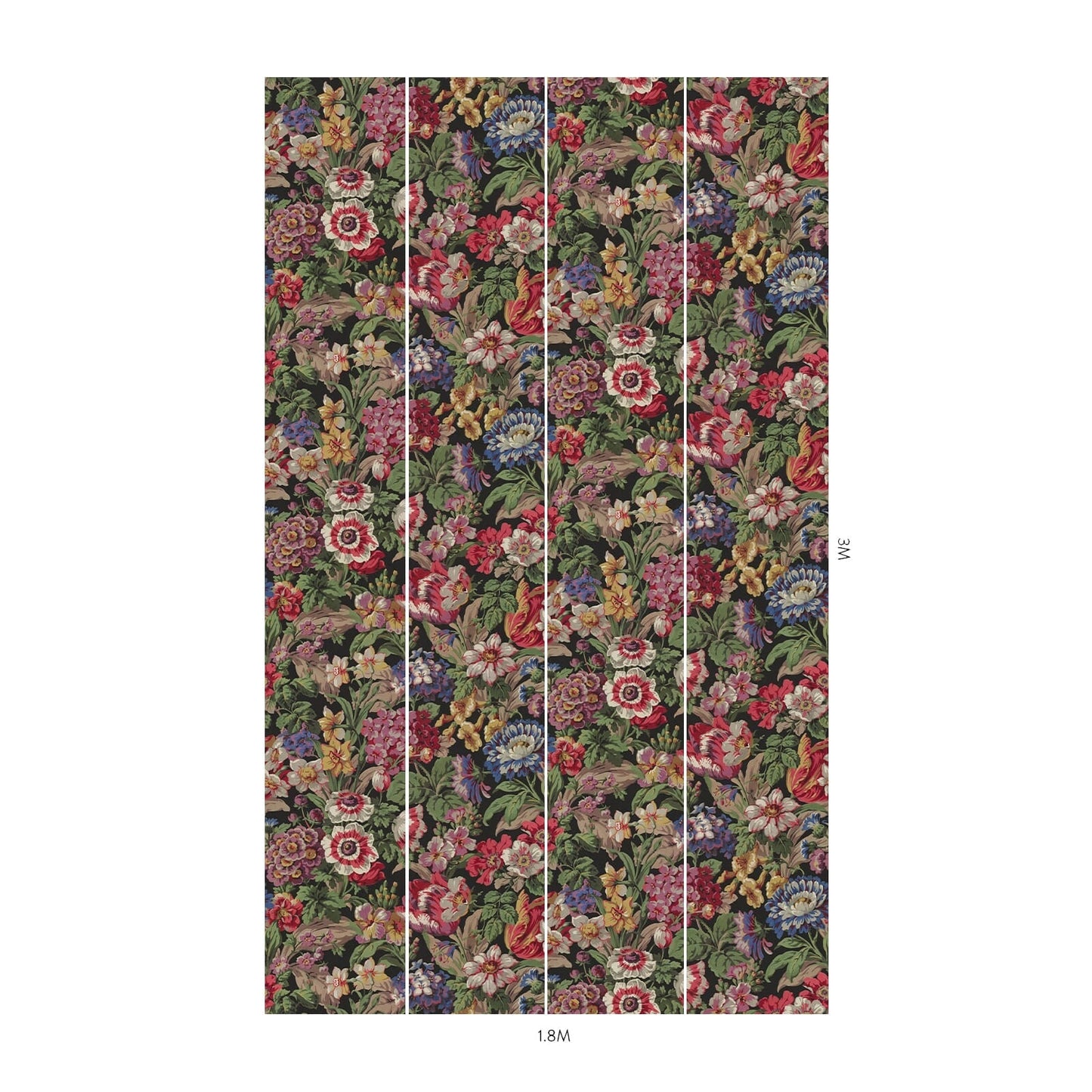 1-WA-FLS-DI-NOI-XXX - Florescence Wallpaper - Noir - House of Hackney