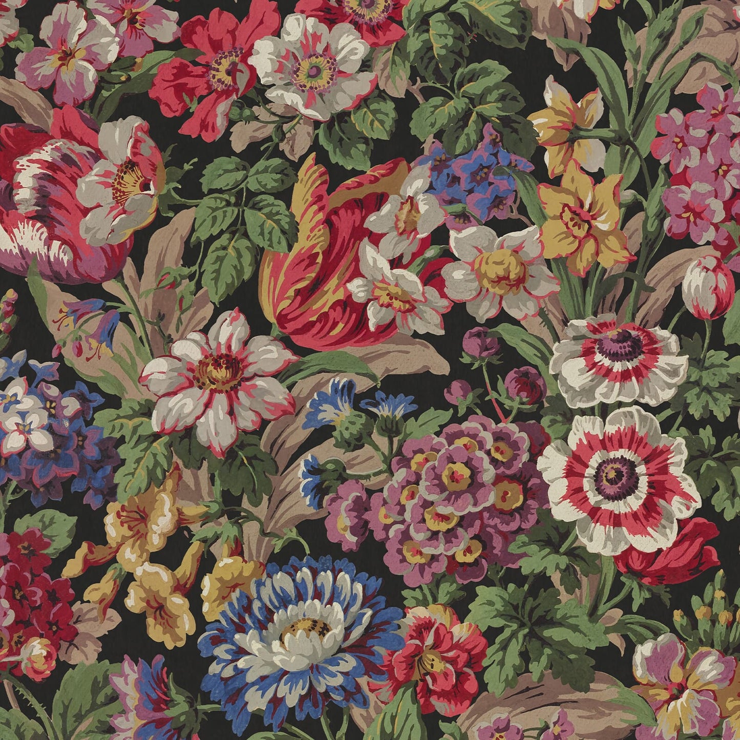 1-WA-FLS-DI-NOI-XXX - Florescence Wallpaper - Noir - House of Hackney