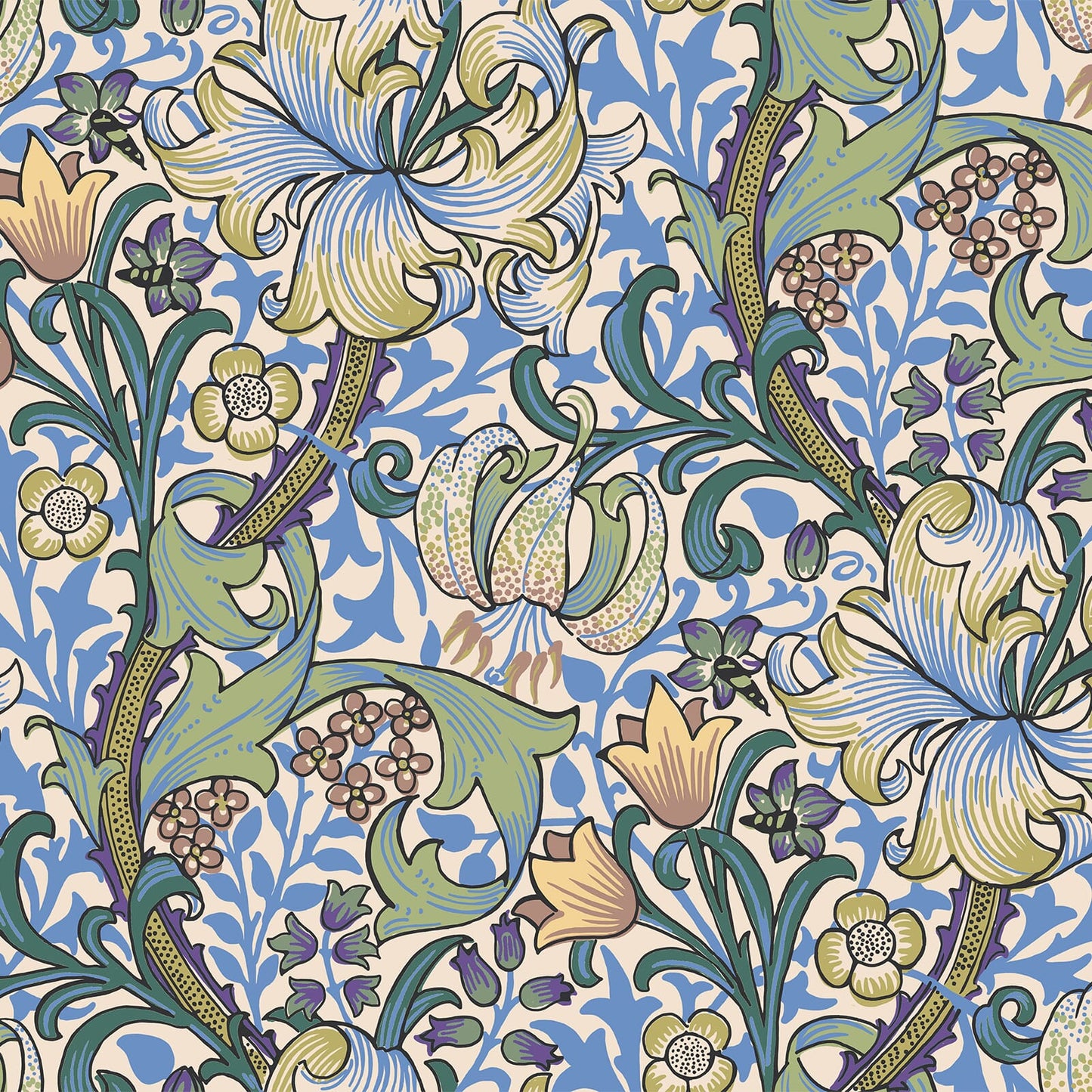 1-WA-GOL-DI-SKY-XXX - Golden Lily Wallpaper - Sky - House of Hackney