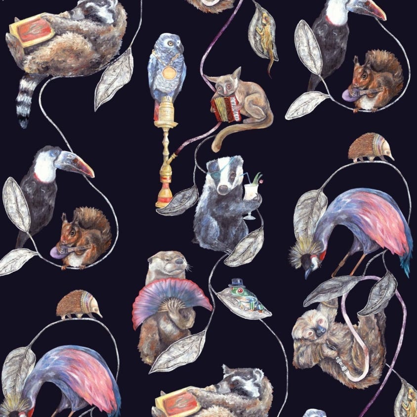 1-WA-HAC-DI-MID-XXX - Hackney Empire Wallpaper - Midnight - House of Hackney