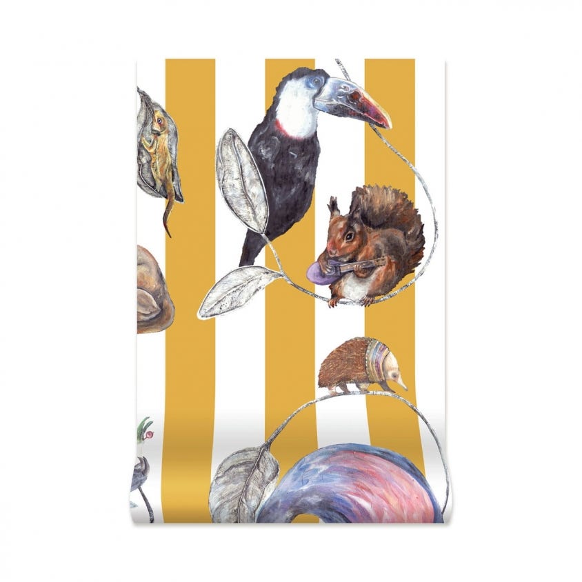 1-WA-HAC-DI-OCH-STR - Hackney Empire Stripe Wallpaper - Ochre - House of Hackney