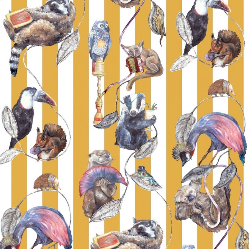 1-WA-HAC-DI-OCH-STR - Hackney Empire Stripe Wallpaper - Ochre - House of Hackney
