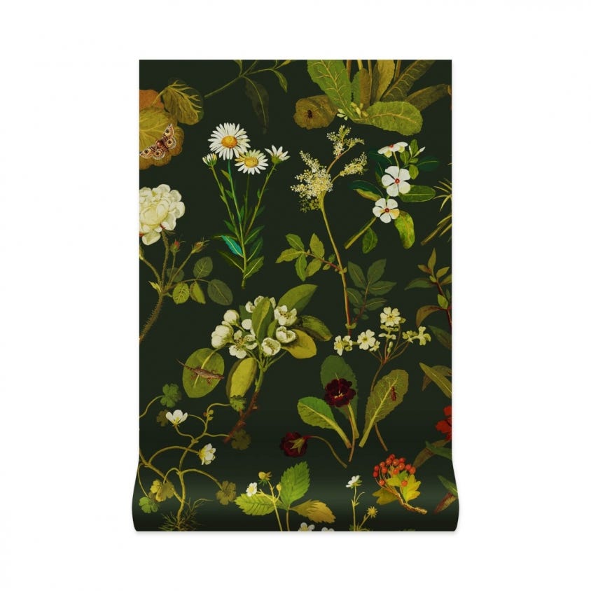 1-WA-HER-DI-FOR-XXX - Herbarium Wallpaper - Forest-Green - House of Hackney