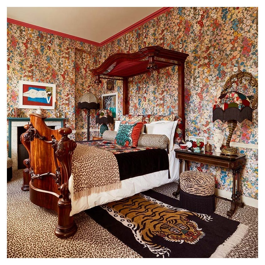 1-WA-HOL-DI-AUT-XXX - Hollyhocks Wallpaper - Autumn - House of Hackney
