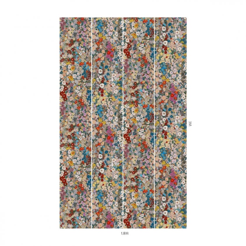 1-WA-HOL-DI-AUT-XXX - Hollyhocks Wallpaper - Autumn - House of Hackney