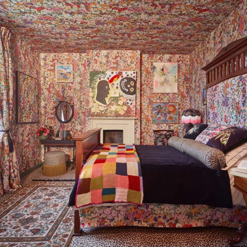 1-WA-HOL-DI-SPR-XXX - Hollyhocks Wallpaper - Spring - House of Hackney