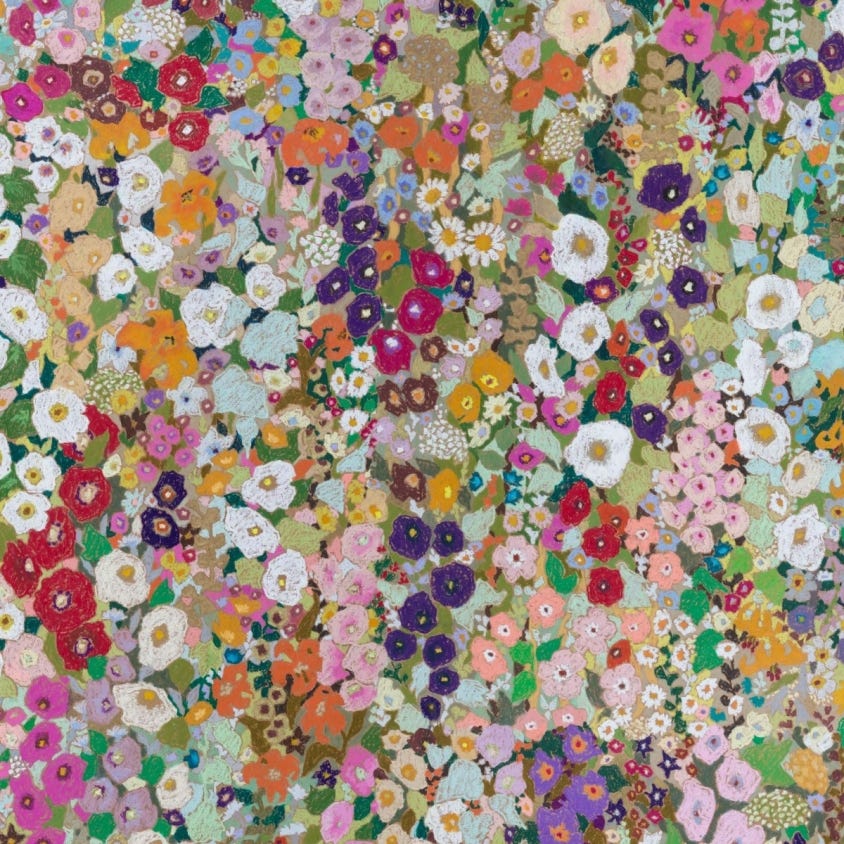1-WA-HOL-DI-SPR-XXX - Hollyhocks Wallpaper - Spring - House of Hackney
