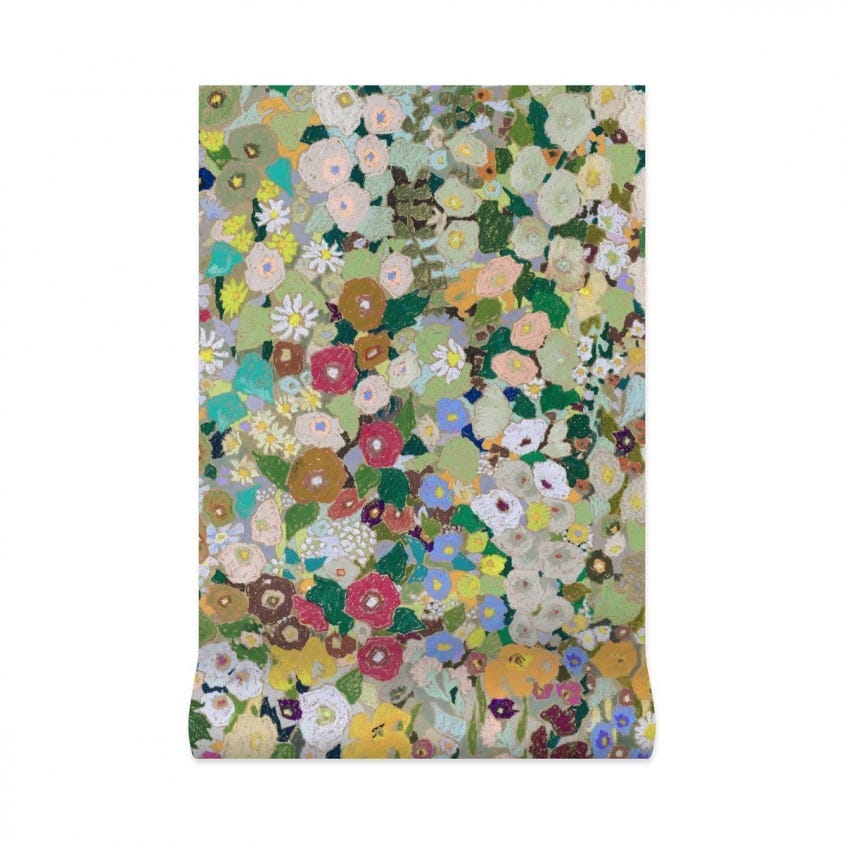 1-WA-HOL-DI-SUM-XXX - Hollyhocks Wallpaper - Summer - House of Hackney