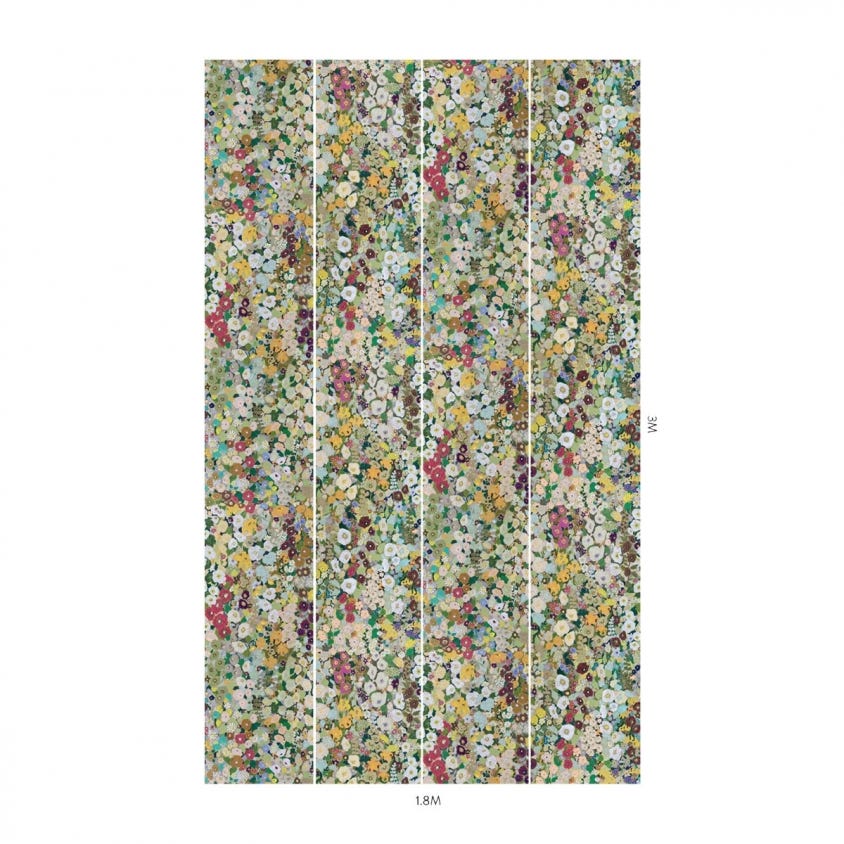 1-WA-HOL-DI-SUM-XXX - Hollyhocks Wallpaper - Summer - House of Hackney