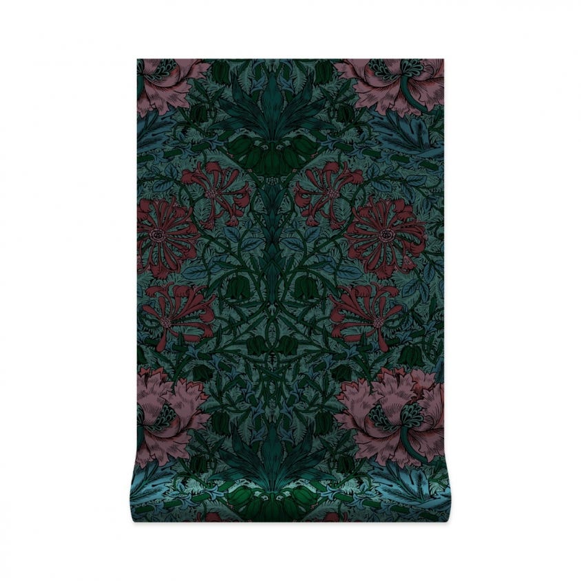 1-WA-HON-DI-PET-XXX - Honeysuckle Wallpaper - Petrol - House of Hackney