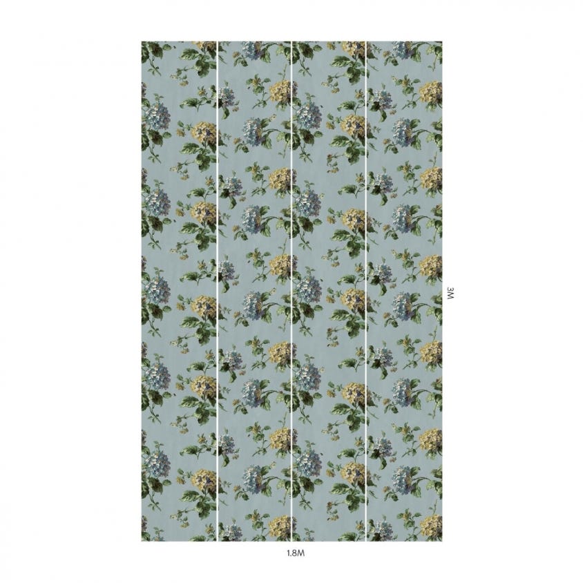 1-WA-HOR-DI-SKY-XXX - Hortensia Wallpaper - Sky - House of Hackney