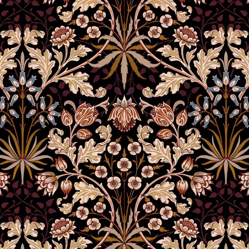 1-WA-HYA-DI-BLK-XXX - Hyacinth Wallpaper - Black - House of Hackney