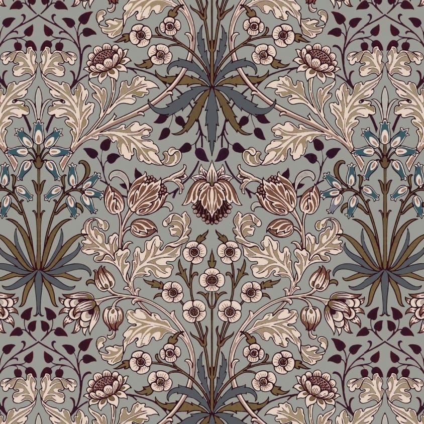 1-WA-HYA-DI-GRY-XXX - Hyacinth Wallpaper - Dove-Grey - House of Hackney