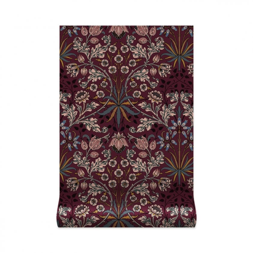 1-WA-HYA-DI-MUL-XXX - Hyacinth Wallpaper - Mulberry - House of Hackney