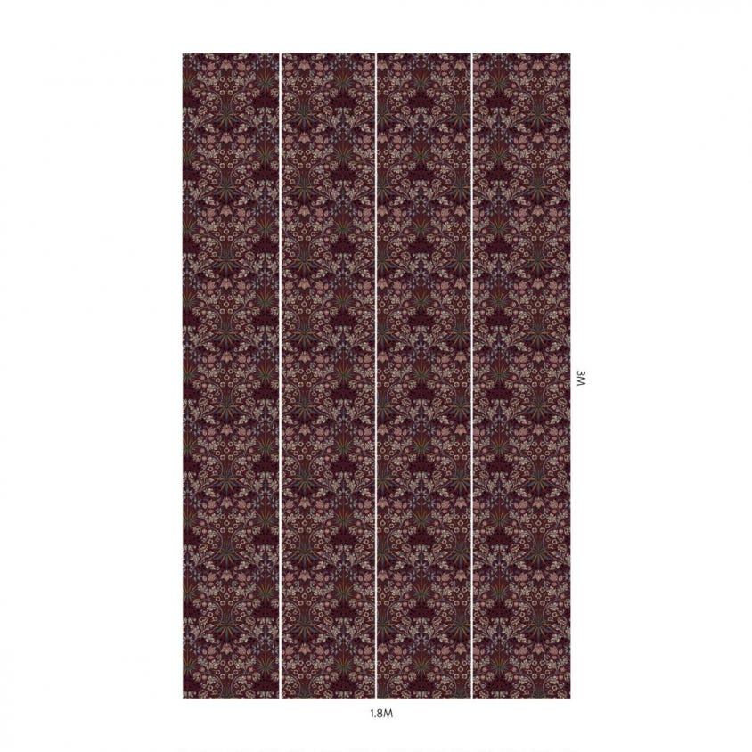1-WA-HYA-DI-MUL-XXX - Hyacinth Wallpaper - Mulberry - House of Hackney