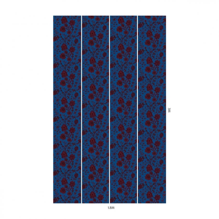 1-WA-IND-DI-LAP-XXX - Indienne Wallpaper - Lapis-Blue - House of Hackney