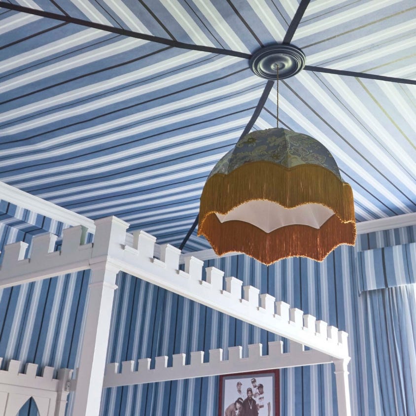 1-WA-LAS-DI-SKY-XXX - Lauriston Stripe Wallpaper - Sky - House of Hackney