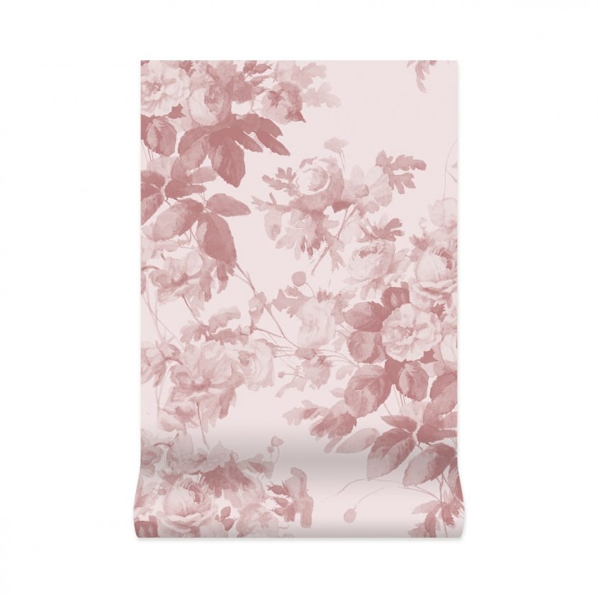 1-WA-LON-TR-BLS-XXX - London Rose Wallpaper - Blush - House of Hackney