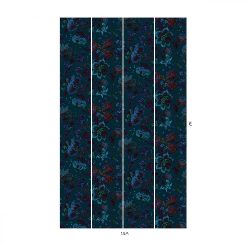 1-WA-MAJ-DI-PET-XXX - Majorelle Wallpaper - Petrol - House of Hackney