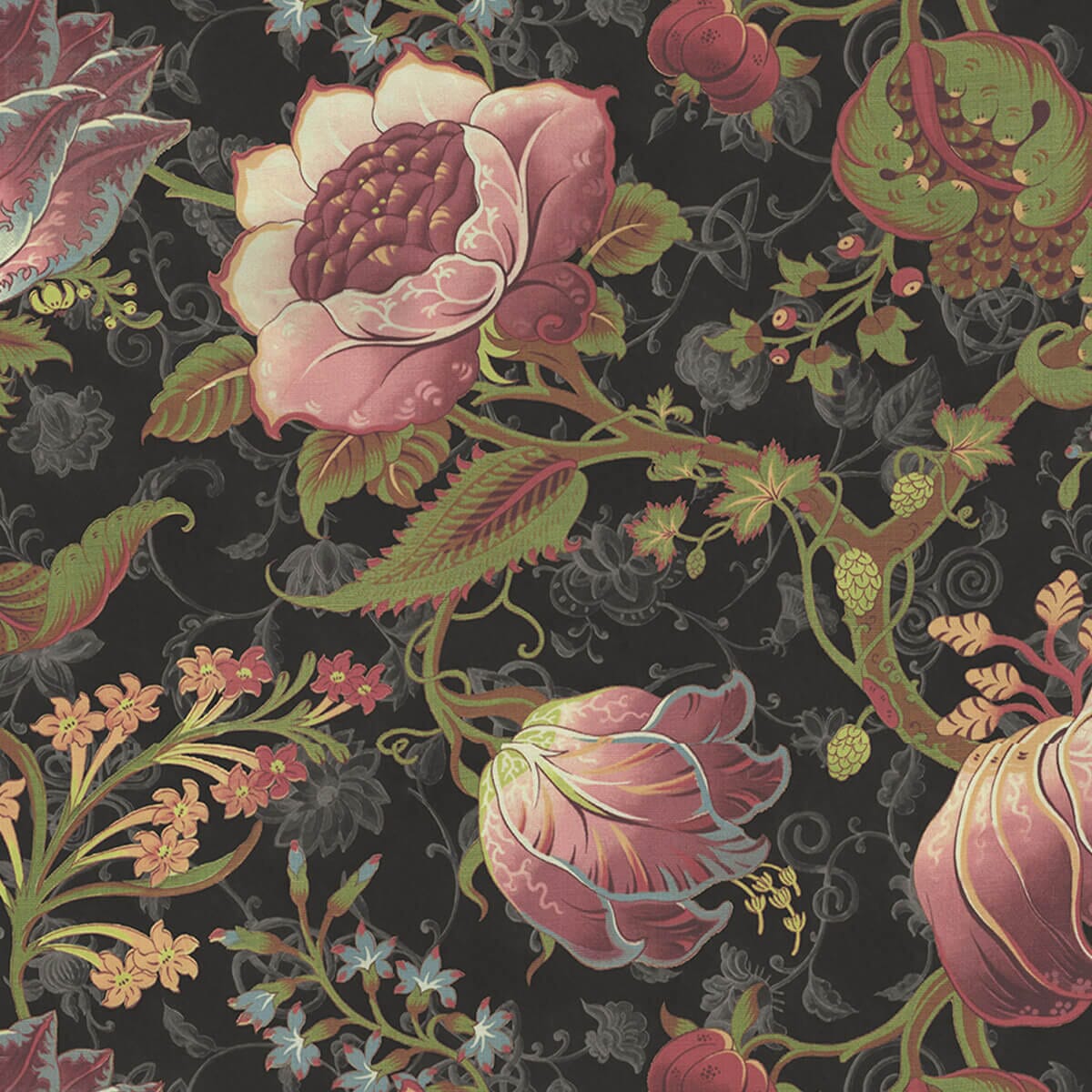 1-WA-MEL-DI-NOI-XXX - Meliora Wallpaper - Noir - House of Hackney
