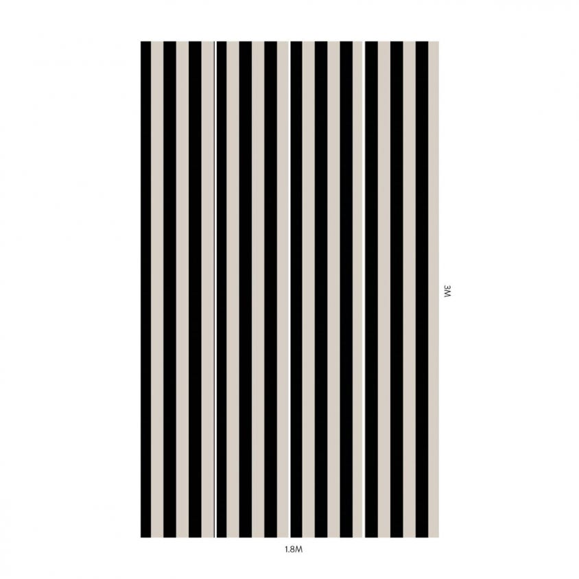 1-WA-MON-DI-BLK-STR - Mono Stripe Wallpaper - Off-Black / Oyster - House of Hackney