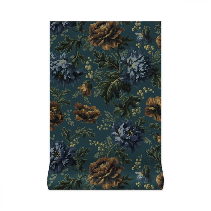 1-WA-OPI-DI-PET-XXX - Opia Wallpaper - Petrol - House of Hackney