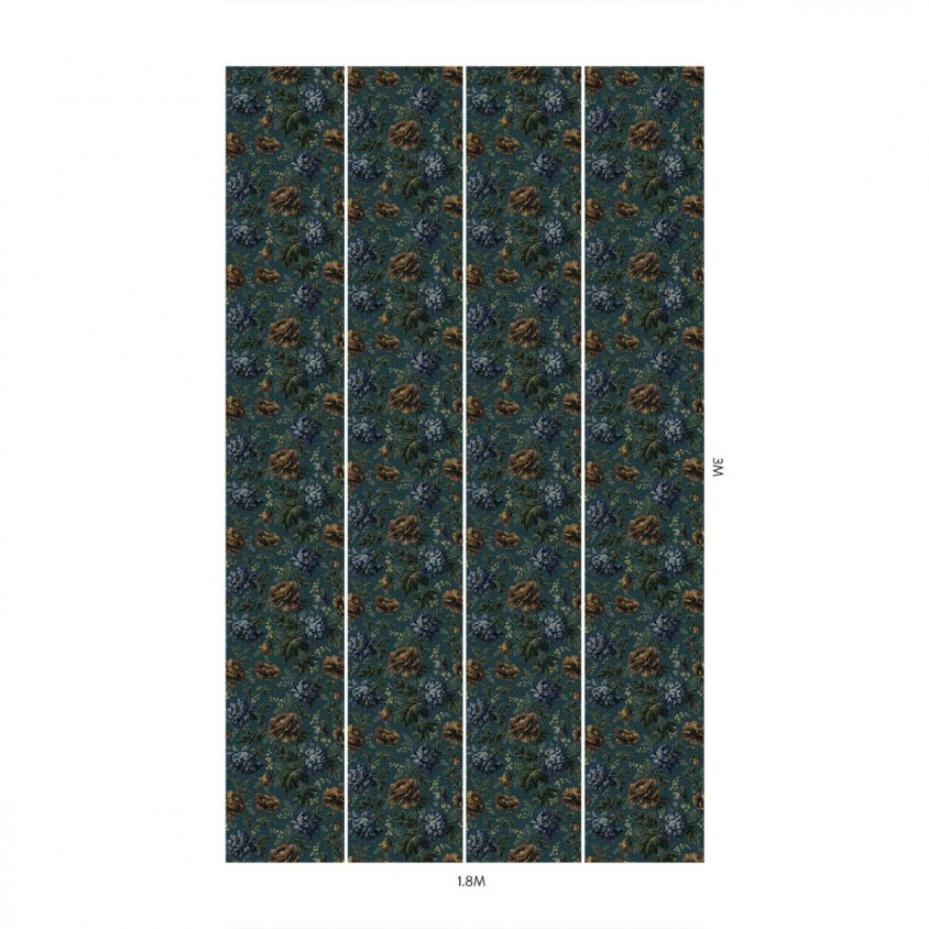 1-WA-OPI-DI-PET-XXX - Opia Wallpaper - Petrol - House of Hackney