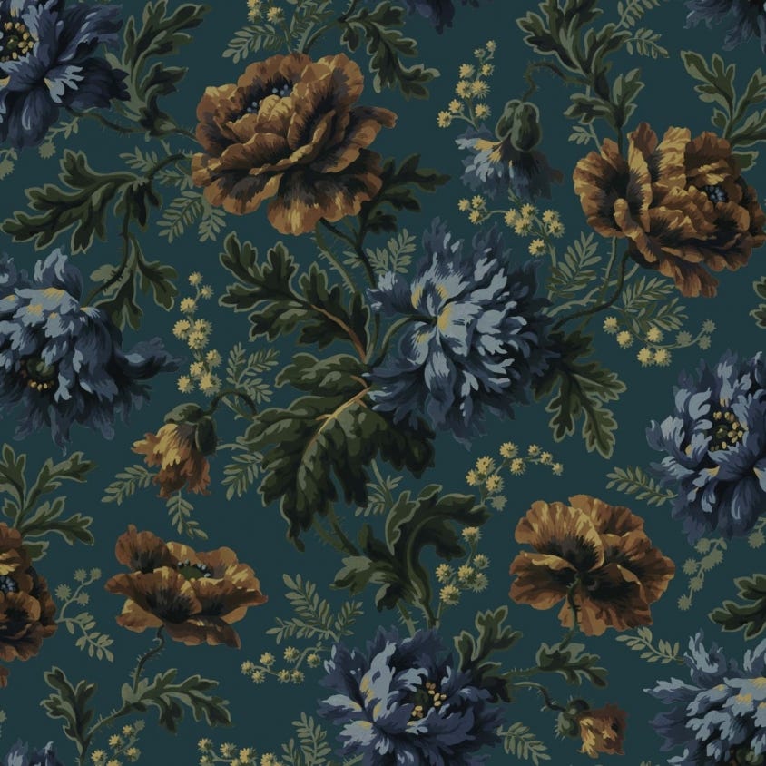 1-WA-OPI-DI-PET-XXX - Opia Wallpaper - Petrol - House of Hackney