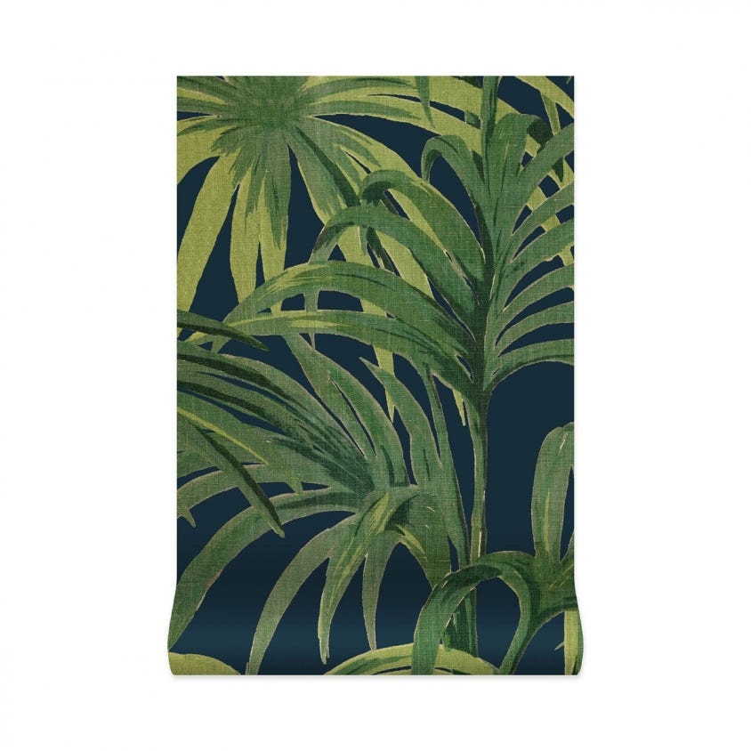 1-WA-PAL-DI-M&G-XXX - Palmeral Wallpaper - Midnight / Green - House of Hackney
