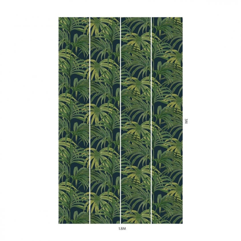 1-WA-PAL-DI-M&G-XXX - Palmeral Wallpaper - Midnight / Green - House of Hackney
