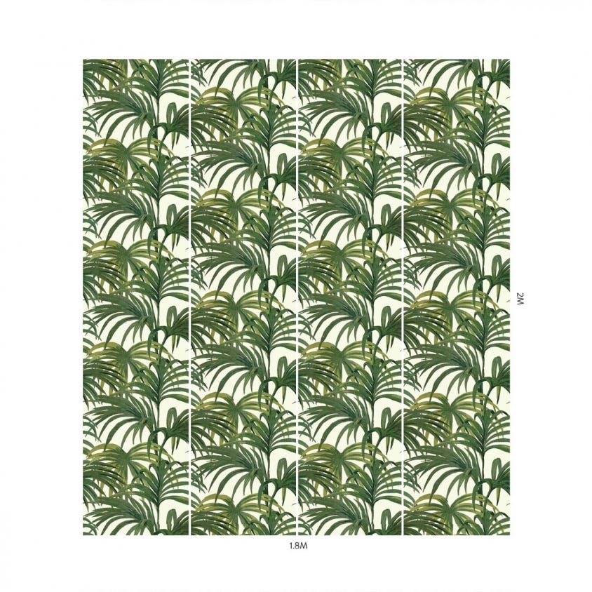 1-WA-PAL-DI-W&G-XXX - Palmeral Wallpaper - Off-White / Green - House of Hackney