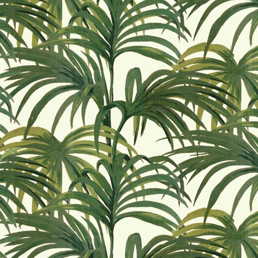 1-WA-PAL-DI-W&G-XXX - Palmeral Wallpaper - Off-White / Green - House of Hackney