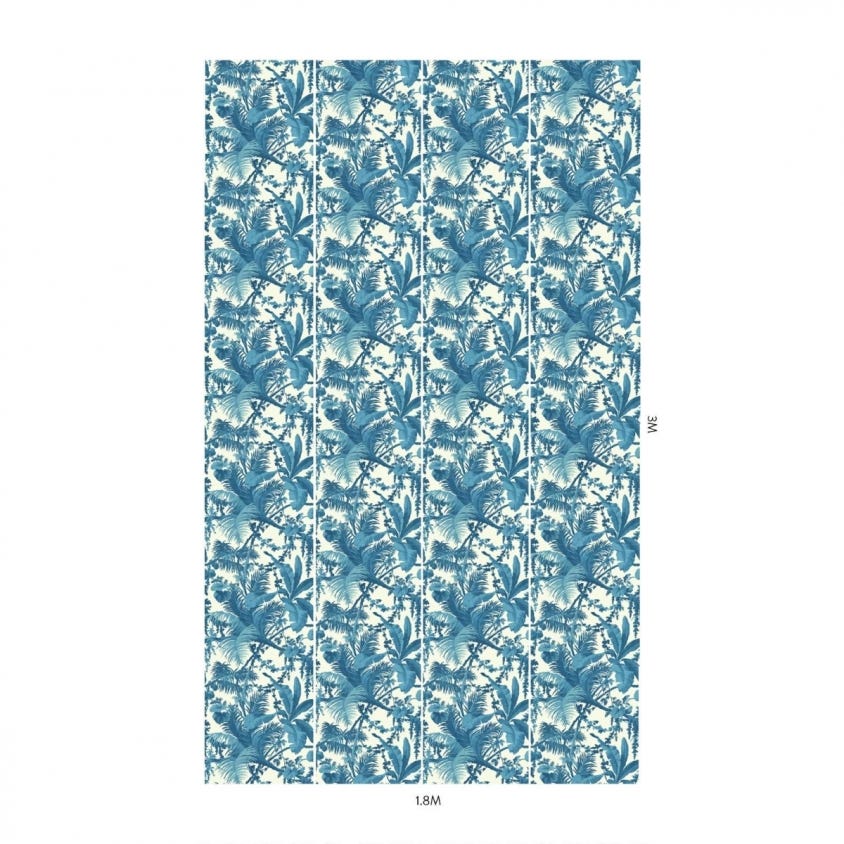 1-WA-PAM-DI-W&C-XXX - Pampas Wallpaper - Off-White & Cerulean - House of Hackney