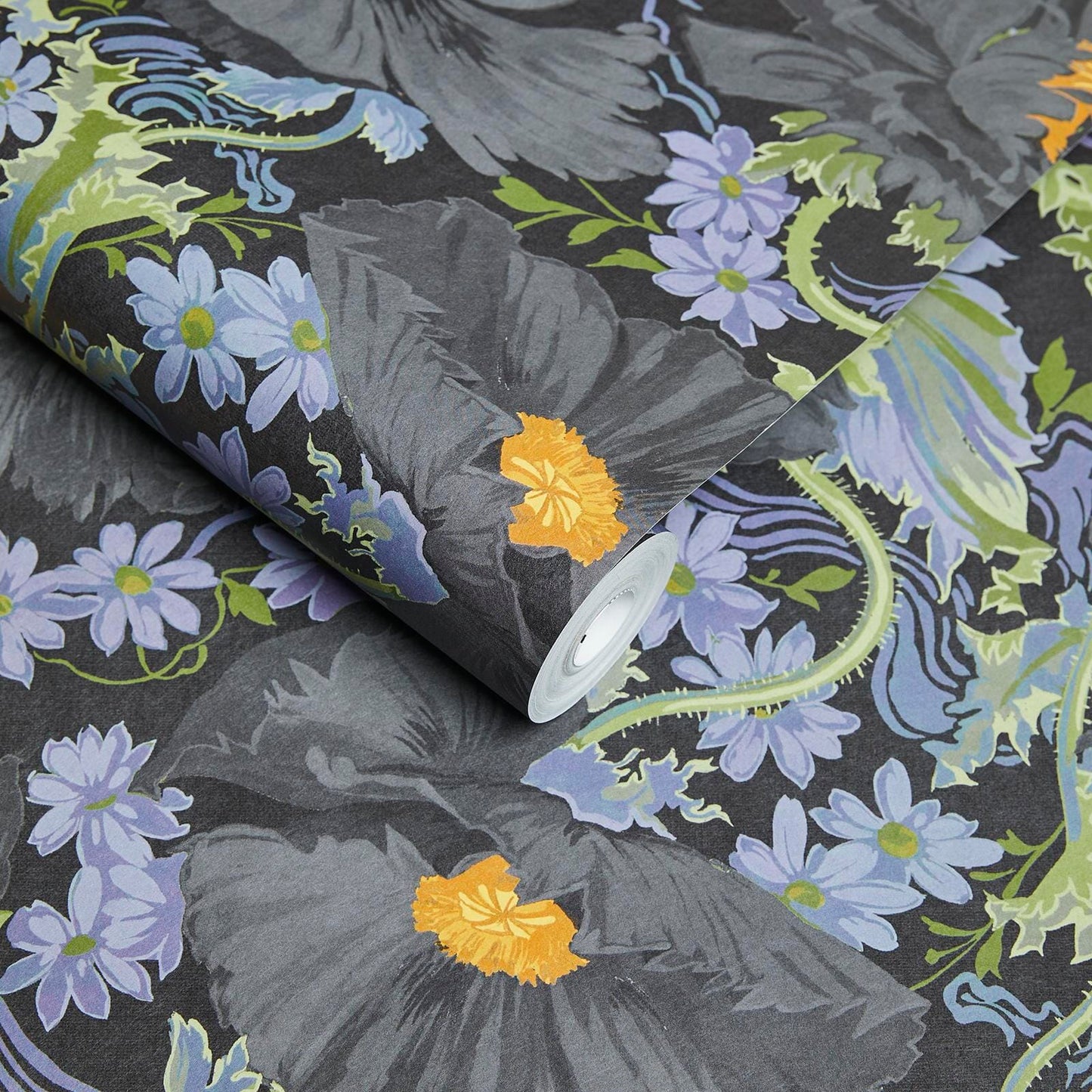1-WA-PAV-DI-NOI-XXX - Papavera Wallpaper - Noir - House of Hackney